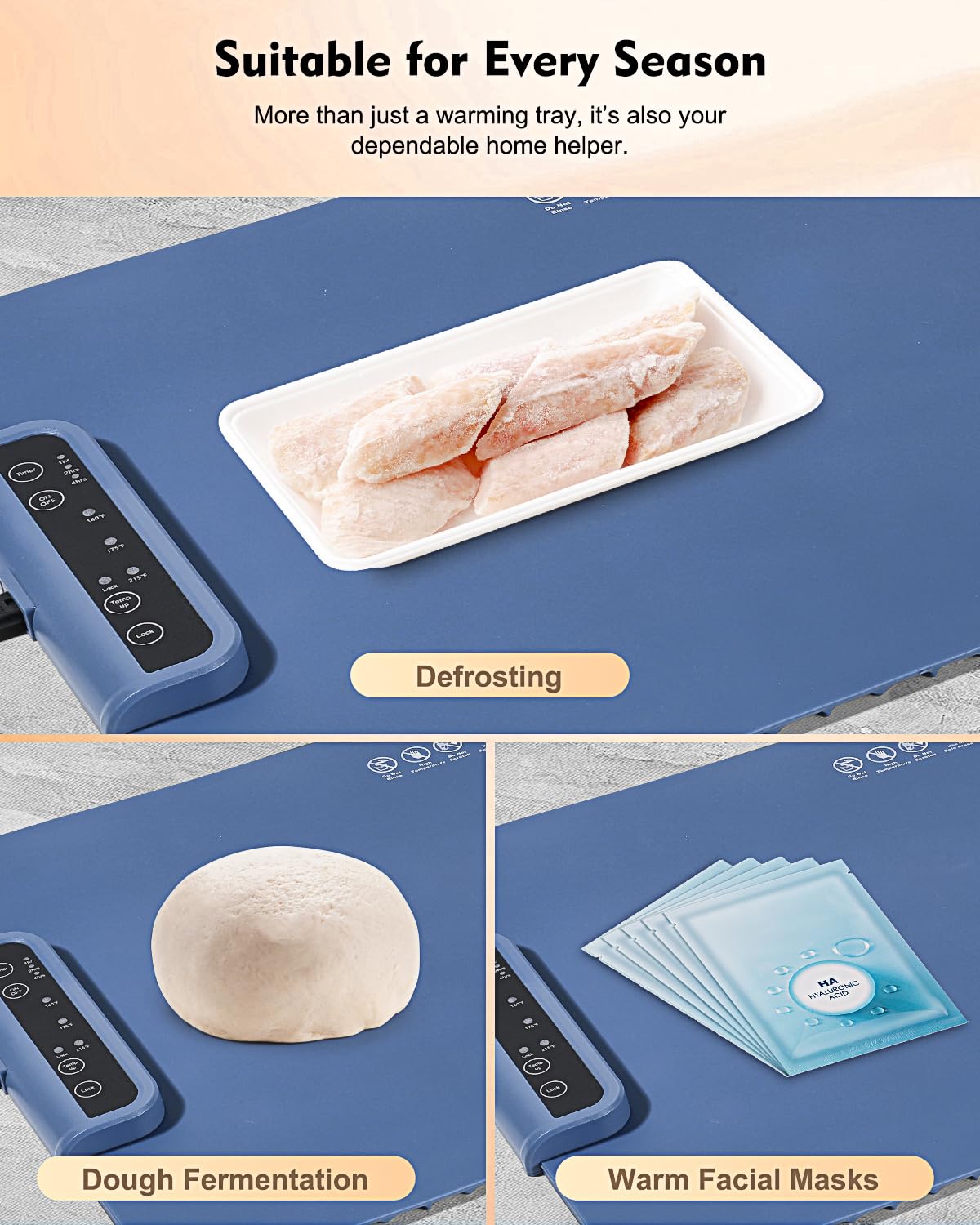 折りたたみ式⭐️ポータブル食品保温マット、電気食品用加熱 シリコン